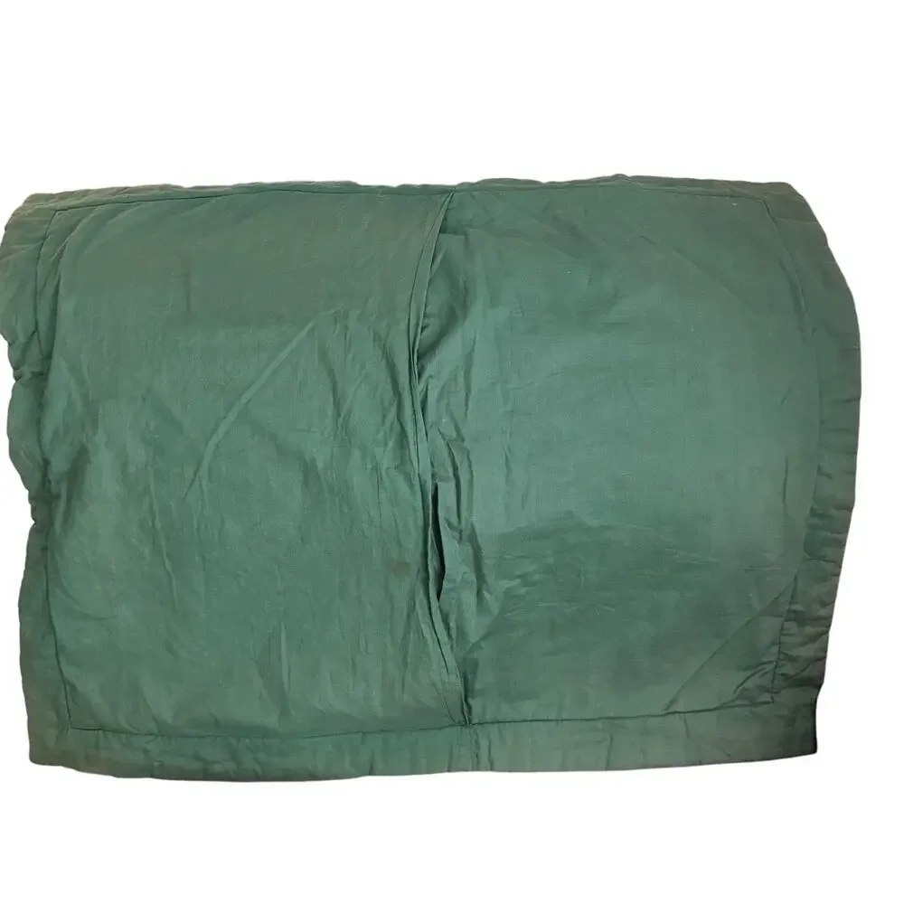 Nautica Crazy Quilt Pillow Sham 100% Cotton Retro Velvet Green Backing FLAW